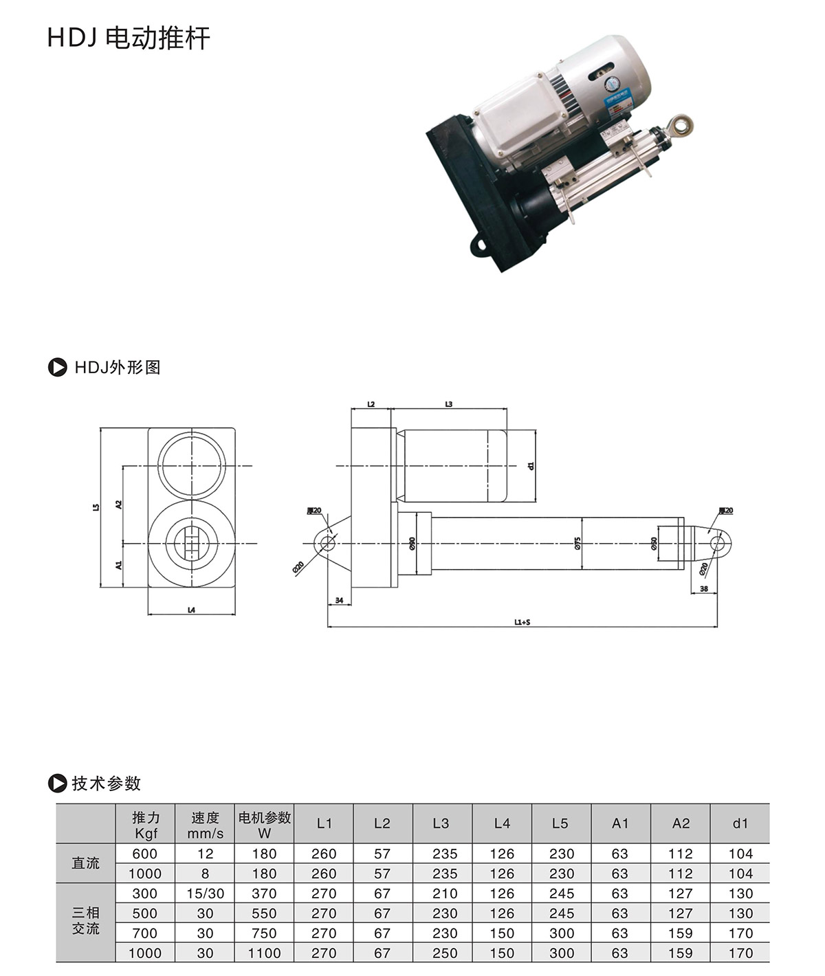 HDJ電動(dòng)推桿